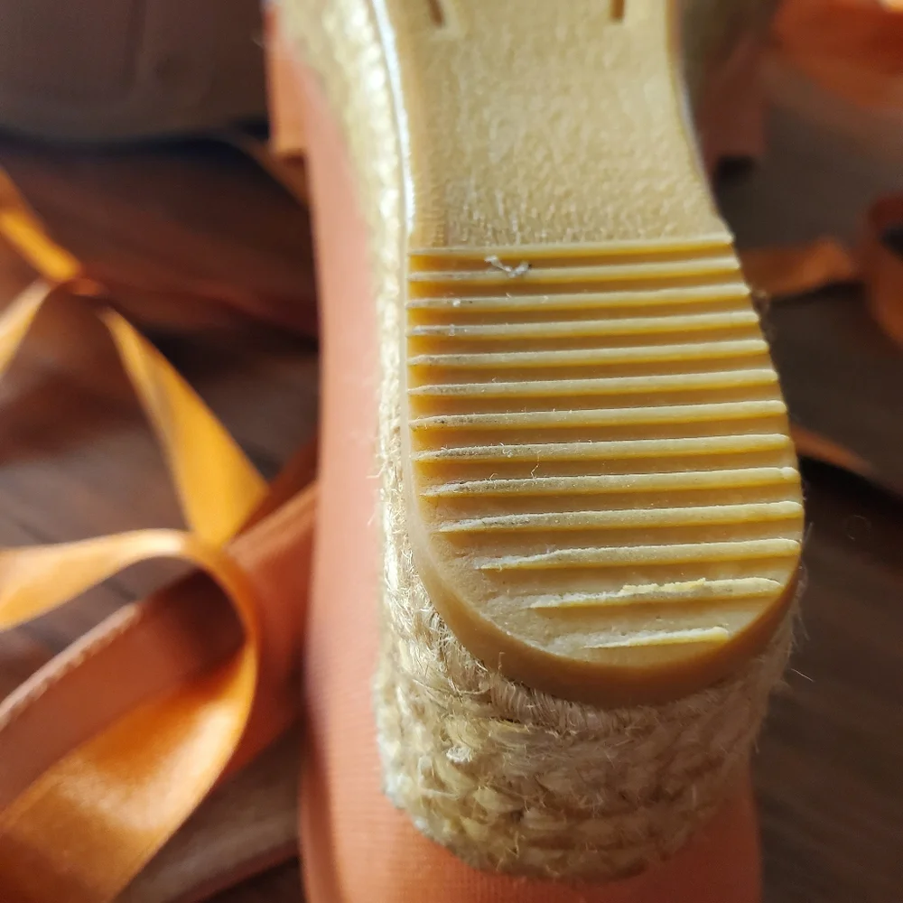Jeffrey Campbell Orange Sunset lace up Espradrilles 39